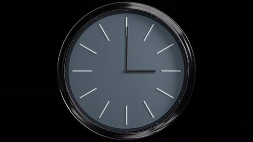 Videohive - Wall Clock Time Lapse 12 Hours 60fps 4k Green Screen Modern - 35218367