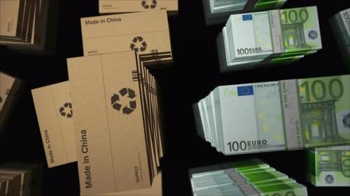 Videohive - Made in China box and Euro money pack loop 3d - 35325772