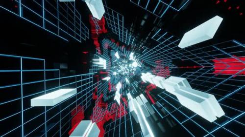 Videohive - Vj Loop Is A Bright Swift Triangular Shimmering Tunnel 02 - 35329470