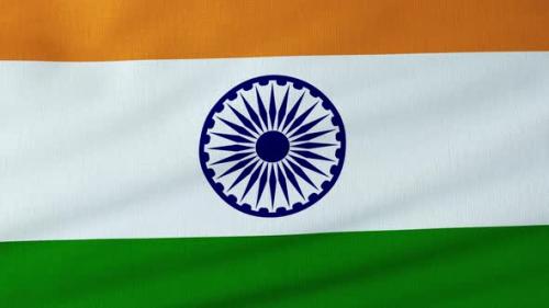 Videohive - Waving Indian flag. India waved flag close up. - 30976468