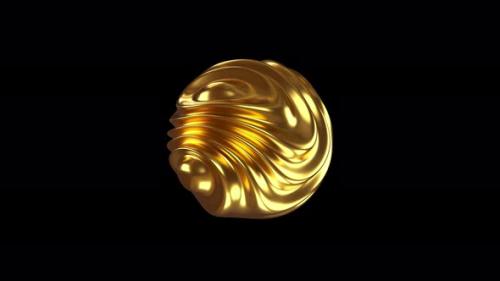 Videohive - 3D golden waving sphere. Smooth abstract liquid shape. - 31141579