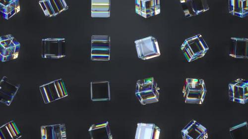 Videohive - 3d glass rotating cubes. - 31482436