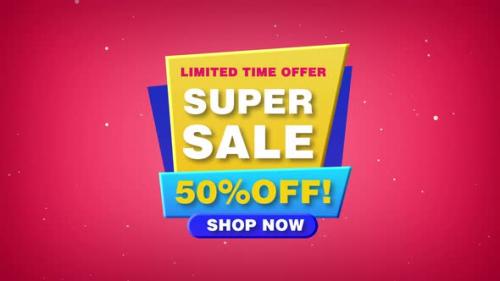 Videohive - Super Sale Shop Now 50% Off Limited Time Offer 4k 60fps Looped - 31696442
