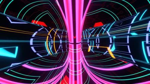Videohive - Vj Loop Abstract Surreal Neon Background Flashing Multicolored Lights 02 - 35359827