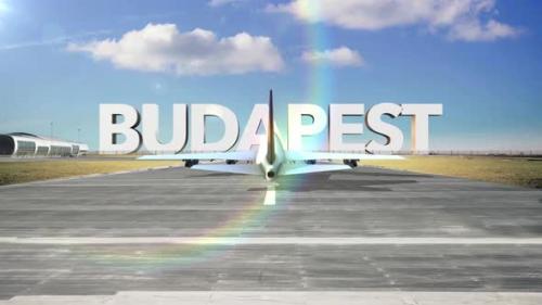 Videohive - Commercial Airplane Landing Capitals And Cities Budapest - 35367935