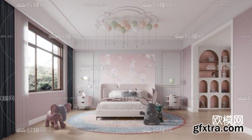 Modern girl room bedroom
