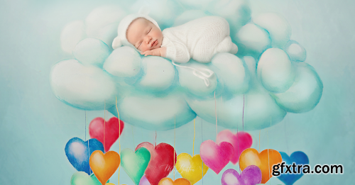 Meg Bitton - Cloud with Balloons - Digital Background