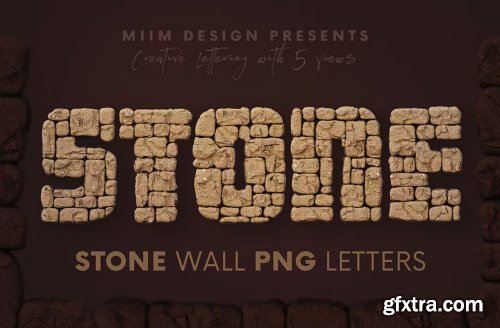 CreativeMarket - Stone Wall - 3D Lettering 6724311