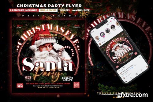 Christmas Eve Party Flyer | Santa Party