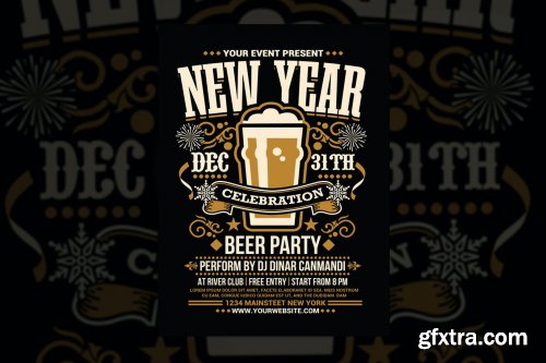 New Year Celebration Beer Party