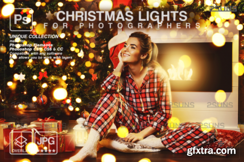 Christmas Lights Bokeh Overlay Photoshop