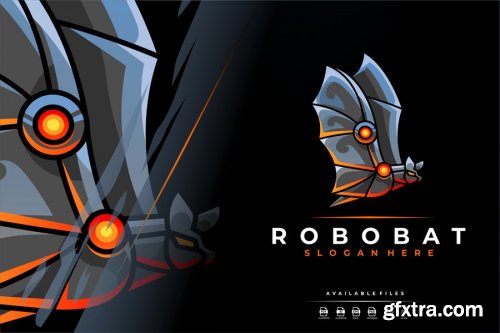 Unique Modern Colorful Robot Bat Logo Design
