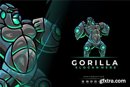 Unique Modern Colorful Robot Gorilla Logo Design
