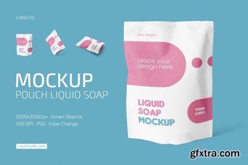 CreativeMarket - Pouch Liquid Soap Mockup Set 6692286