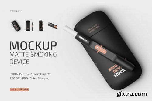 CreativeMarket - Matte Smoking Device Mockup Set 6760847