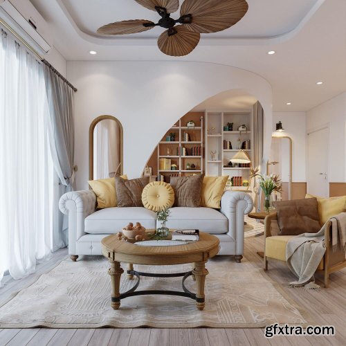 Living Room - Kitchen Interior by Hong Nhung