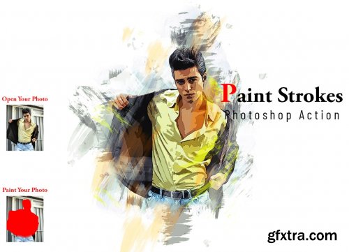 CreativeMarket - Paint Strokes Photoshop Action 6806219