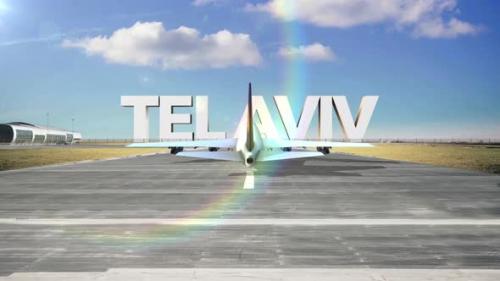 Videohive - Commercial Airplane Landing Capitals And Cities Tel Aviv - 35367937