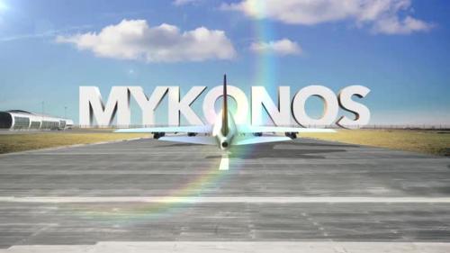 Videohive - Commercial Airplane Landing Capitals And Cities Mykonos - 35367939