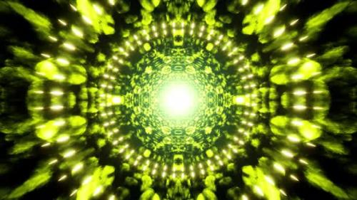 Videohive - Flickering Light Green Symmetry Art Background - 35368179