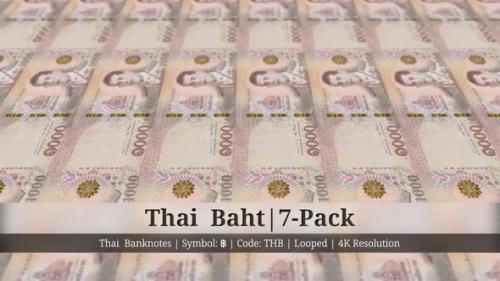 Videohive - Thai Baht | Thailand Currency - 7 Pack | 4K Resolution | Looped - 35369235