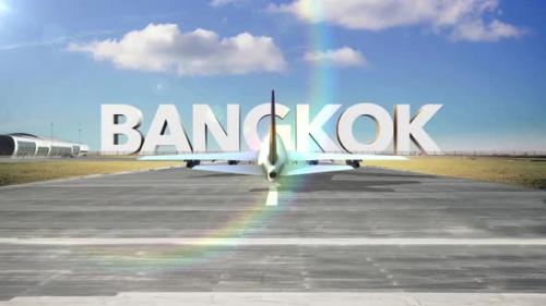 Videohive - Commercial Airplane Landing Capitals And Cities Bangkok - 35280693
