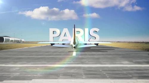 Videohive - Commercial Airplane Landing Capitals And Cities Paris - 35280694