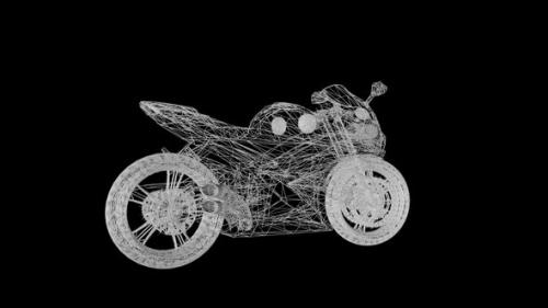 Videohive - Hologram Motorcycle Alpha Loop - 35286888