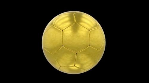Videohive - Gold Soccer Ball Alpha Loop - 35286909