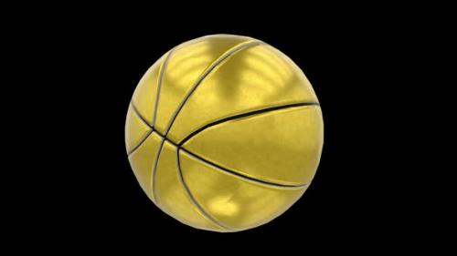 Videohive - Gold Basketball Ball Alpha Loop - 35286919
