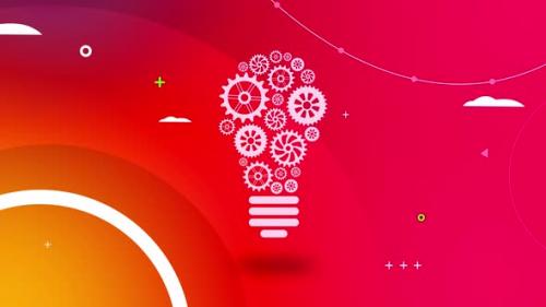 Videohive - Mechanical Infographic Bulb Red - 35293215