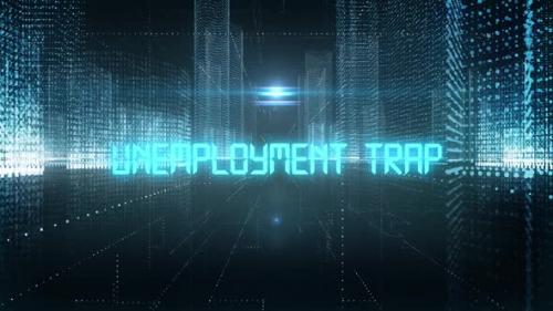 Videohive - Skyscrapers Digital City Economics Word Unemployment Trap - 35311057