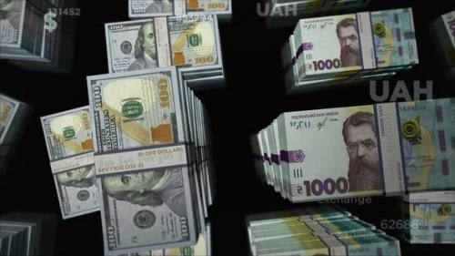 Videohive - US Dollar and Ukraine Hryvnia money exchange loop - 35372134