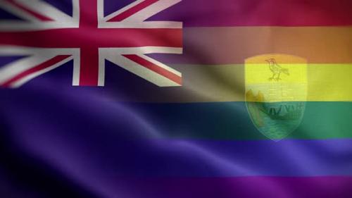 Videohive - LGBT Saint Helena Flag Loop Background 4K - 35280014