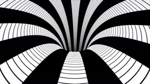 Videohive - Abstract motion animation in a black and white tunnel - 35289985