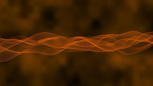 Videohive - Brown Color Digital particle line Wave - 35291804