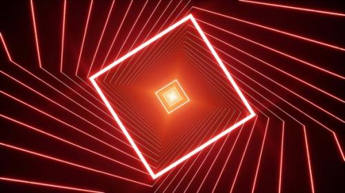 Videohive - Red Diagonal Light Tunnel Loop - 35301220
