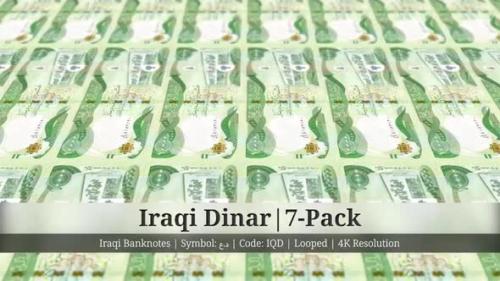 Videohive - Iraqi Dinar | Iraq Currency - 7 Pack | 4K Resolution | Looped - 35303623