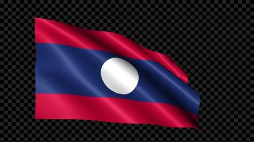 Videohive - Laos Flag Blowing In The Wind - 35306661