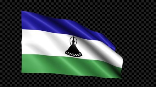 Videohive - Lesotho Flag Blowing In The Wind - 35306664