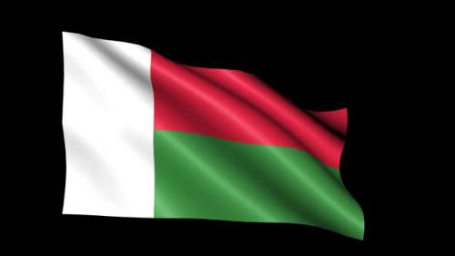 Videohive - Madagascar Flag Blowing In The Wind - 35306669