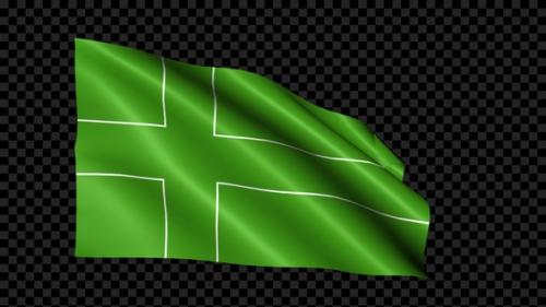 Videohive - Ladonia Flag Blowing In The Wind - 35306671