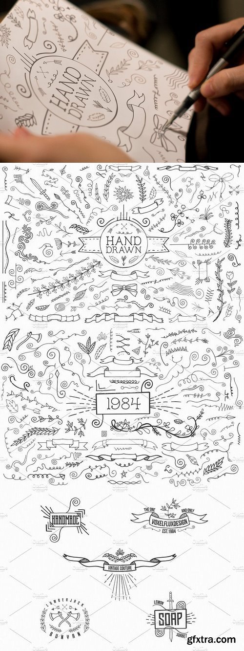 Hand Drawn Ornaments 48012
