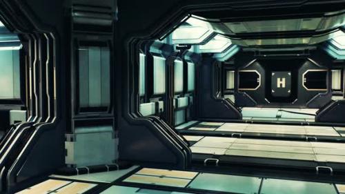Videohive - Realistic Futuristic Scifi Spaceship Corridor - 35536352