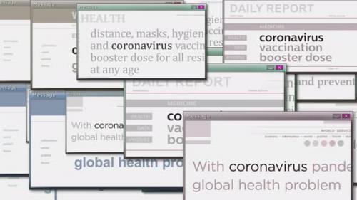 Videohive - Pop up windows with coronavirus covid epidemic seamless looped - 35539722