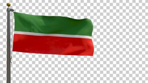 Videohive - Tatarstan Flag (Russia) on Flagpole with Alpha Channel - 4K - 35499480