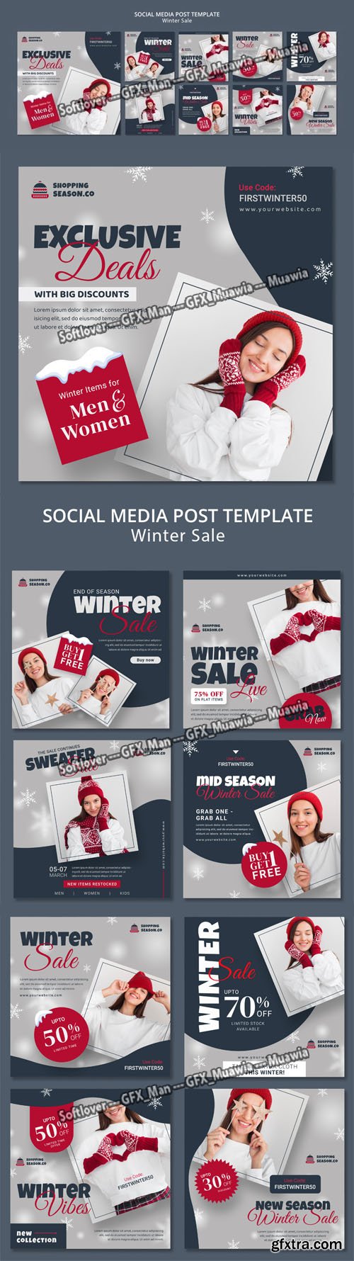 Winter Sale - Social Media Posts PSD Template