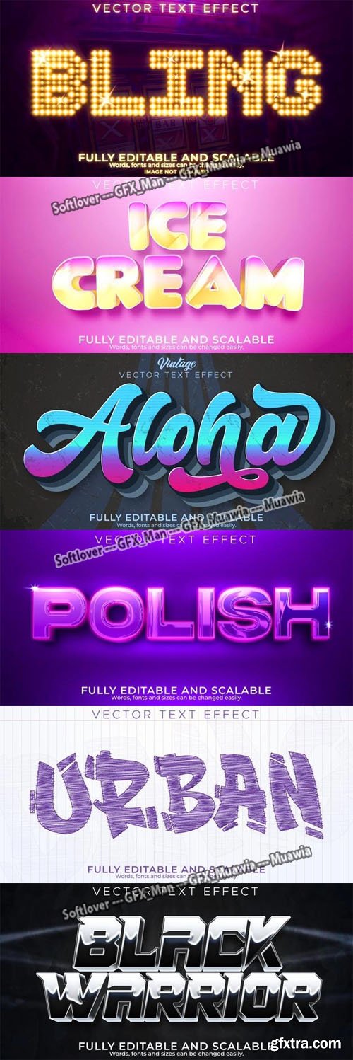 Editable Text Effects Collection - 10+ Vector Font Styles
