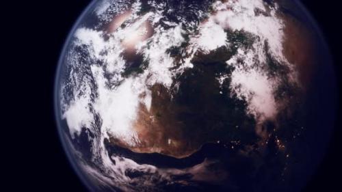 Videohive - Planet Earth Globe View From Space Showing Realistic Earth Surface and World Map - 35536184