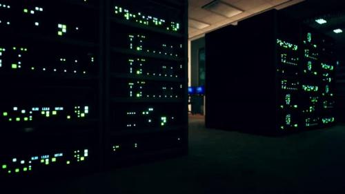 Videohive - Modern Server Room with Supercomputers Light - 35536222